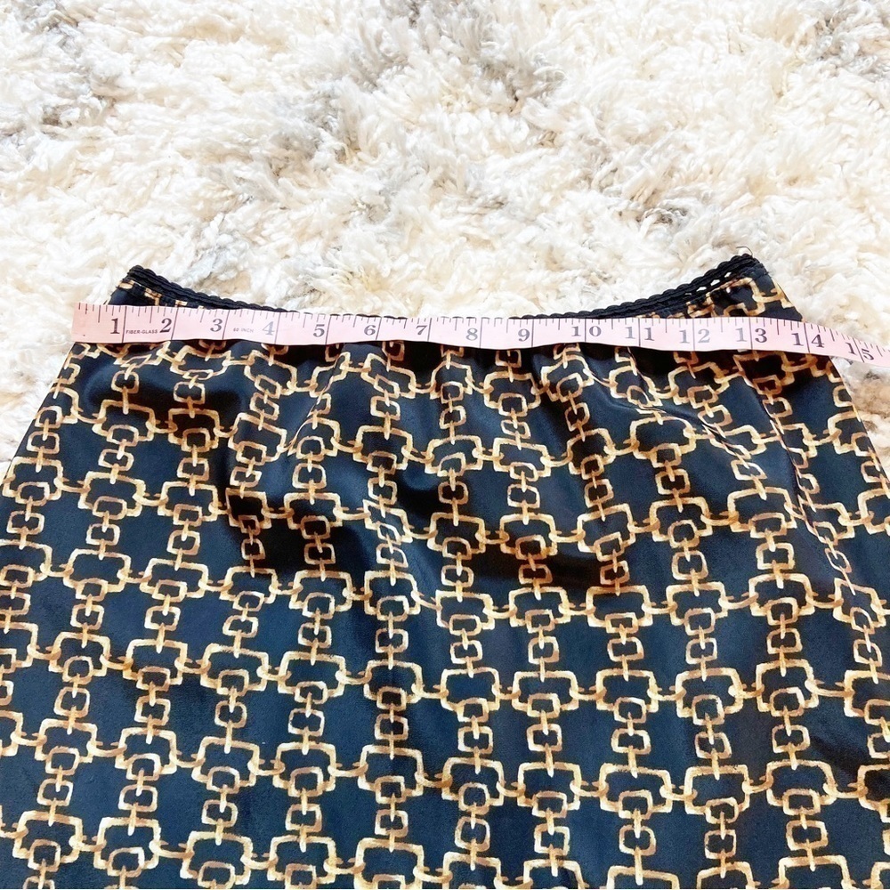 LUX. | Y2K/ 90s Style Gold Chain Link Print Slip Skirt Size Medium - Picture 6 of 7